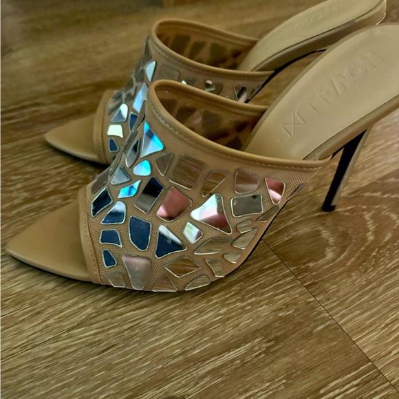 Karolina Heeled Mules- Nude and mirrored! - Picture 4 of 6